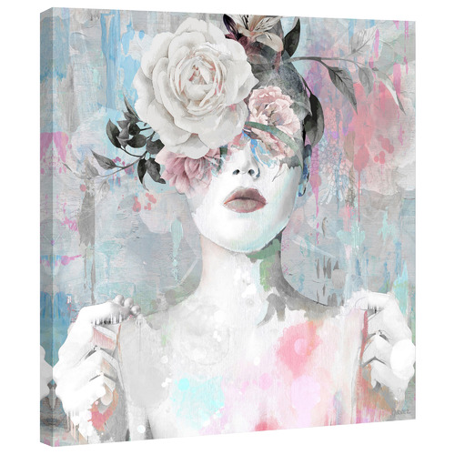Dreaming With Flowers Stretched Canvas Wall Art