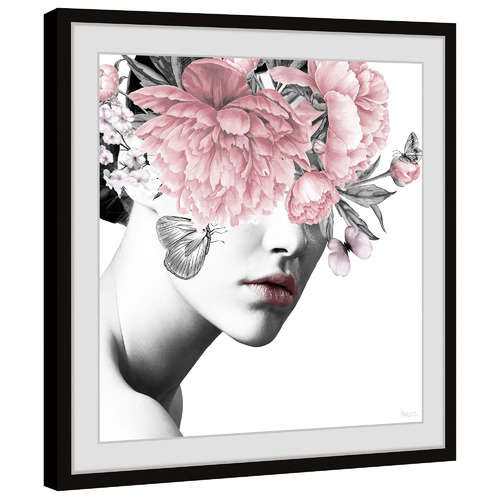 Floral and Lipstick Framed Printed Wall Art