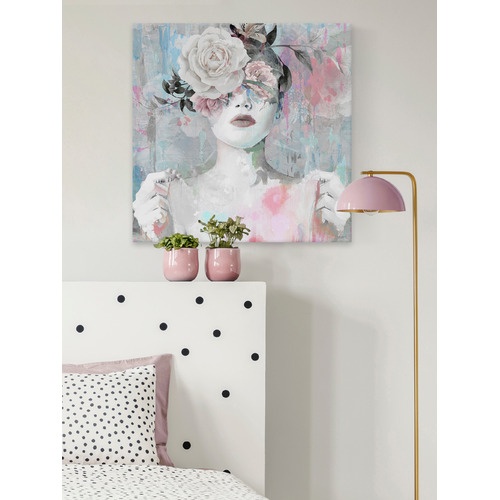 Dreaming With Flowers Stretched Canvas Wall Art