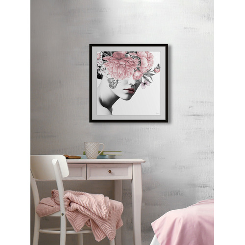 Floral and Lipstick Framed Printed Wall Art