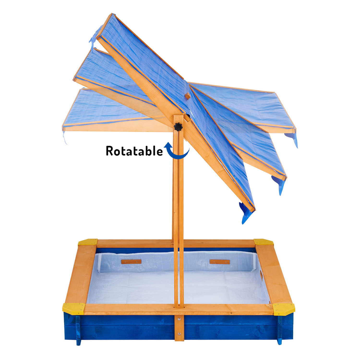 Teamson Kids Outdoor Sand Box with Adjustable Canopy