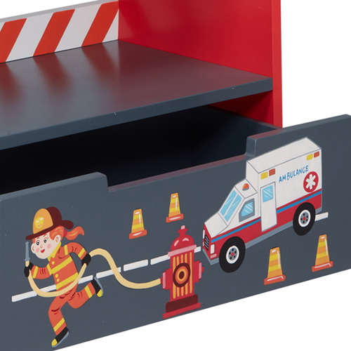 Fantasy Fields Little Fire Fighters Kids 3-Tier Bookshelf with Storage