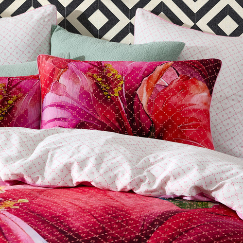 Hibiscus Hue Cotton Sateen Quilt Cover Set