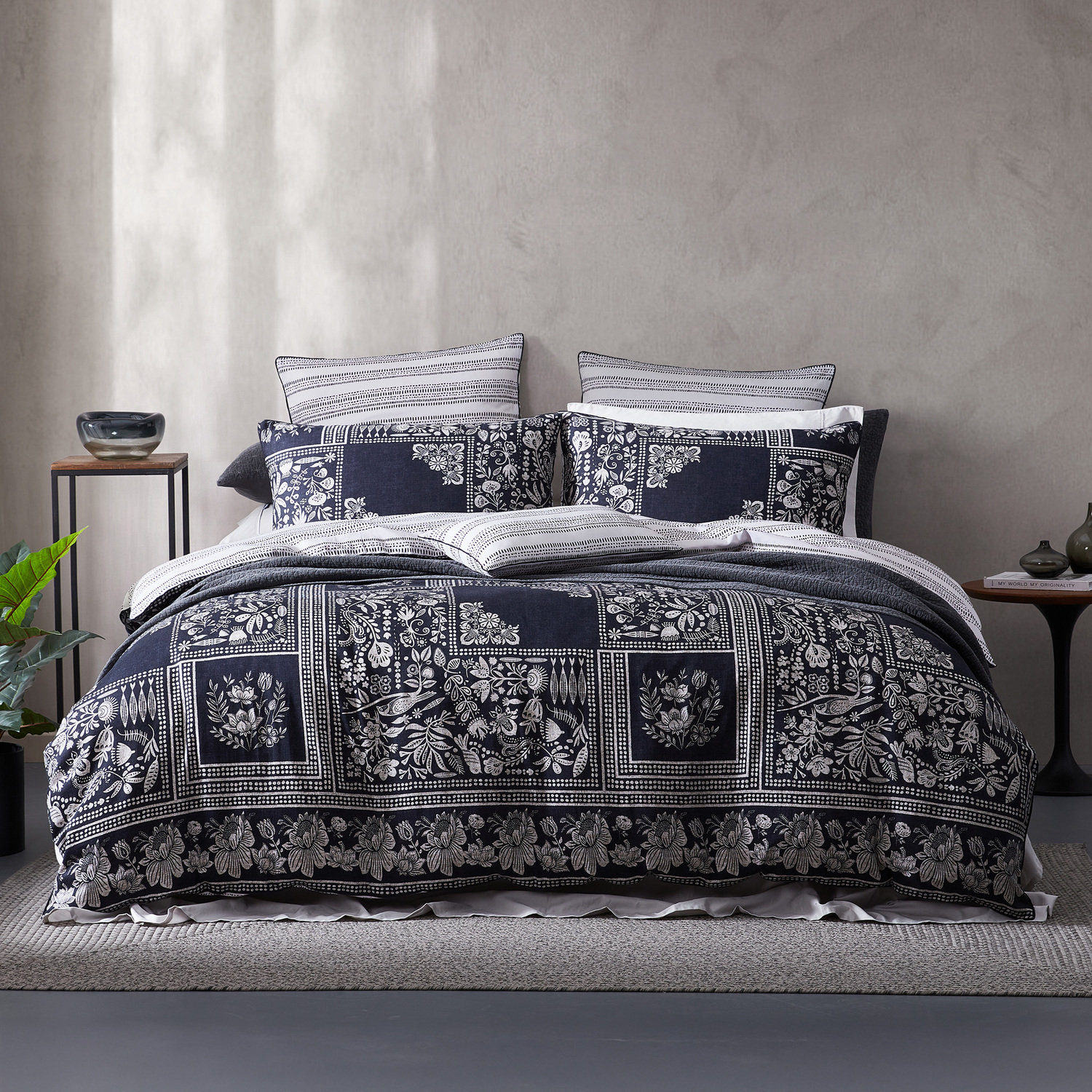 Ebony Cotton Sateen Quilt Cover Set