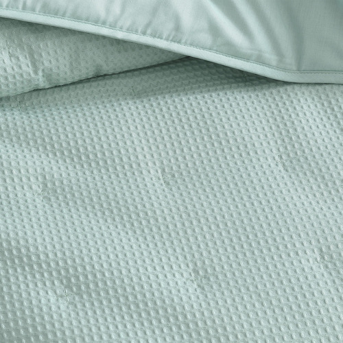 White Ascot Cotton-Blend Coverlet
