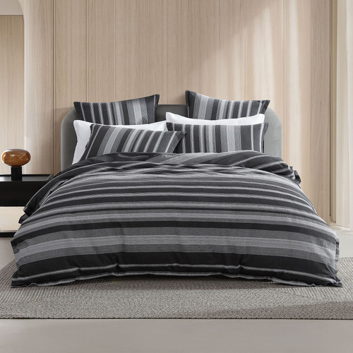 Charcoal Hunter Cotton Seersucker Quilt Cover Set