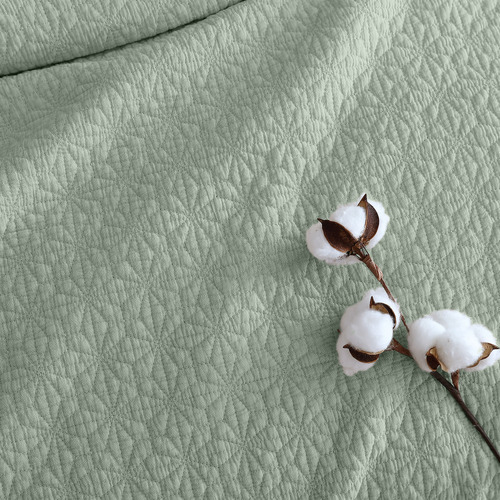 Sage Kayo Quilted Cotton Coverlet