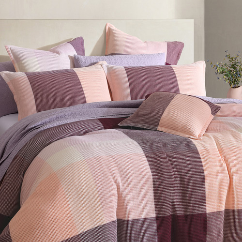 Blush Sadie Yarn-Dyed Cotton Quilt Cover Set