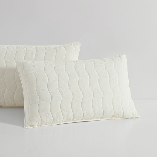 Cascade Quilted Cotton Gauze Queen/King Coverlet Set