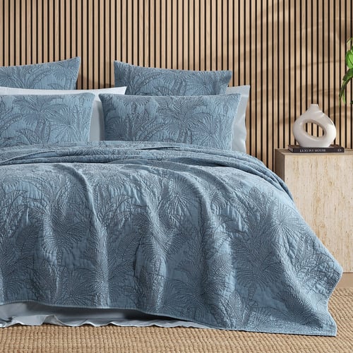 Tropica Quilted Stonewashed Cotton Queen/King Coverlet Set