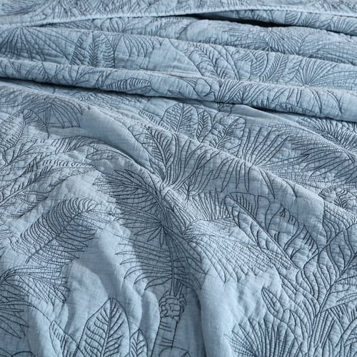 Tropica Quilted Stonewashed Cotton Queen/King Coverlet Set