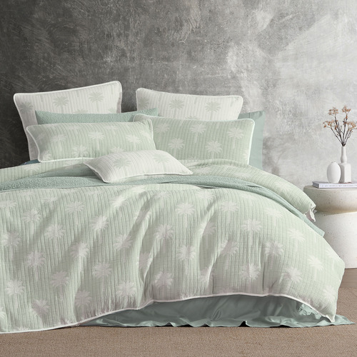 Sage Tahiti Cotton Gauze Jacquard Quilt Cover Set
