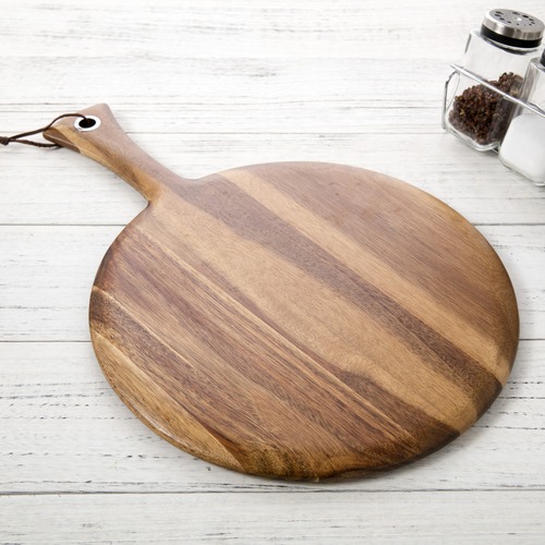 Gourmet Kitchen Round Acacia Wood Cutting Board & Reviews Temple