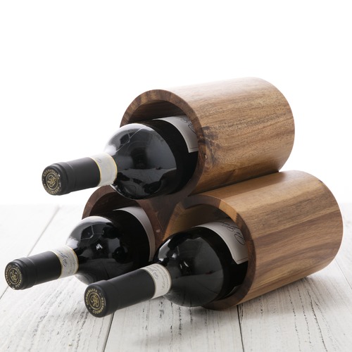 Gourmet Kitchen Sherwood Acacia Wood 3 Bottle Wine Rack & Reviews