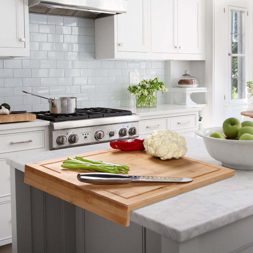 Gourmet Kitchen Gourmet Kitchen Bamboo Cutting Board with Counter Edge