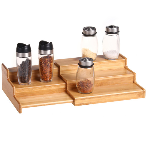 Gourmet Kitchen 3 Tier Expandable Bamboo Spice Rack