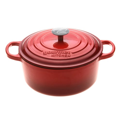 Black Cherry Red 24cm Cast Iron Dutch Oven