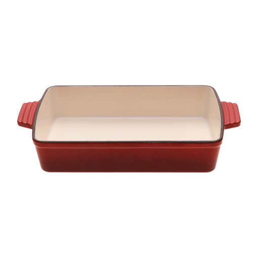 Black Cherry Red 30cm Cast Iron Baking Dish | Temple & Webster