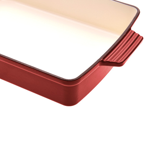 Black Cherry Red 30cm Cast Iron Baking Dish | Temple & Webster