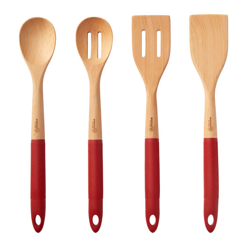 4 Piece Beech Wood Kitchen Utensil Set
