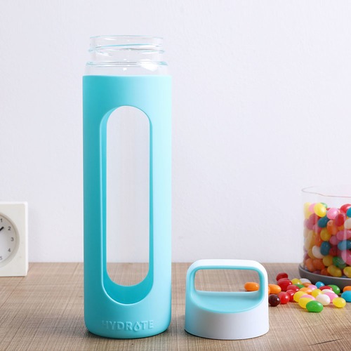 Sherwood Housewares Glass Water Bottles & Silicone Covers & Reviews