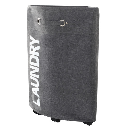 Sherwood Housewares Grey Corner Laundry Bag on Wheels Temple & ster