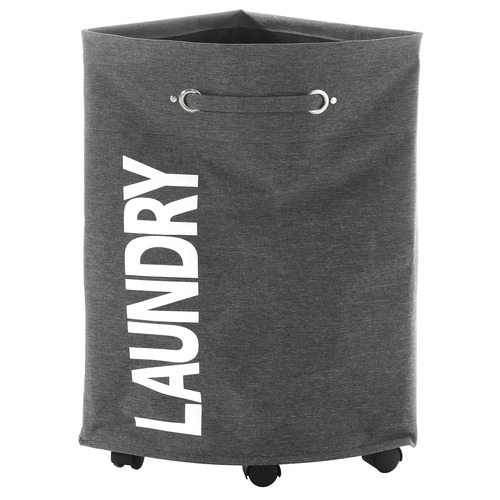 Sherwood Housewares Grey Corner Laundry Bag on Wheels Temple & ster