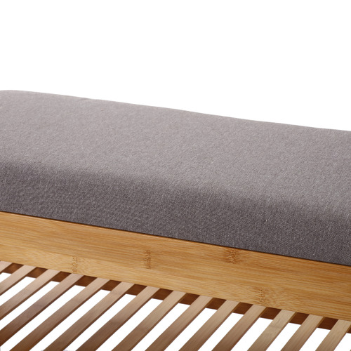 3 Tier Sherwood Foldable Bamboo Cushioned Bench Shoe Storage
