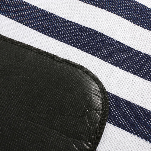 Blue & White Striped Linen Picnic Blanket