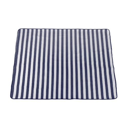 Blue & White Striped Linen Picnic Blanket