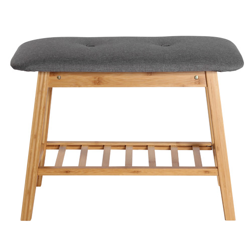 Natural & Grey Candice Bamboo Shoe Rack