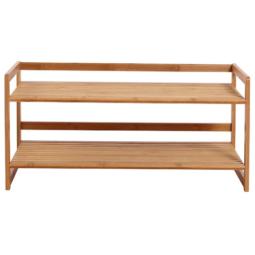 Natural Jenkins 2 Tier Bamboo Shoe Rack