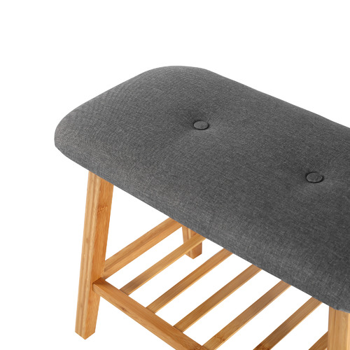 Natural & Grey Candice Bamboo Shoe Rack