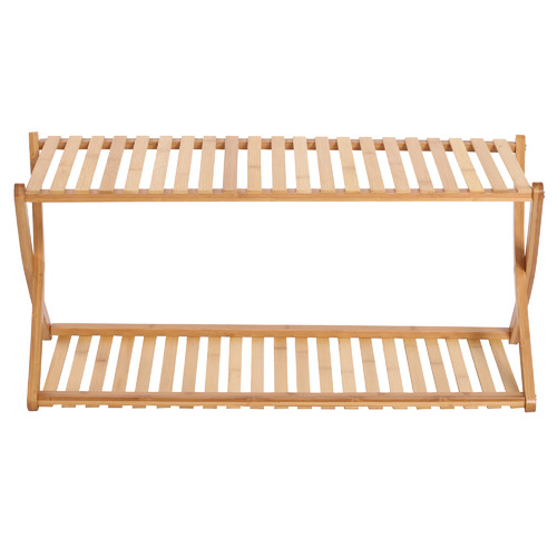 Harold 2 Tier Bamboo Portable Shoe Rack