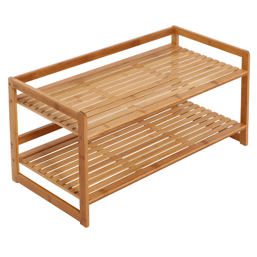 Natural Jenkins 2 Tier Bamboo Shoe Rack