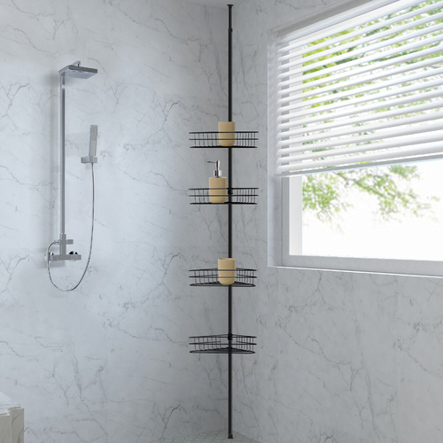 Sherwood Housewares Adjustable 4 Tier Stainless Steel Corner Shower