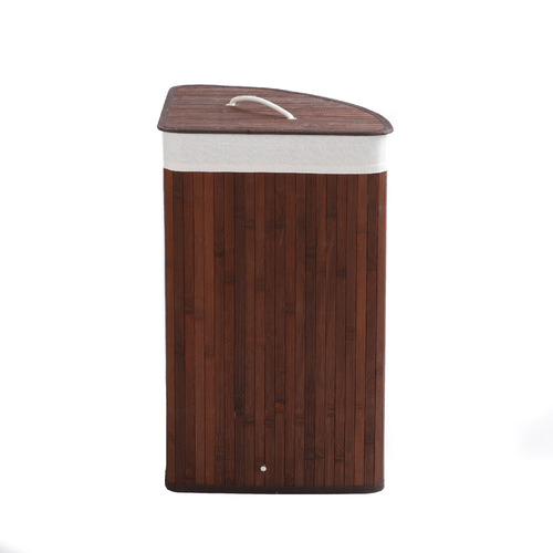 Corner Folding Bamboo Laundry Hamper