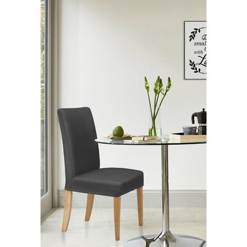 Charcoal Premium Faux Suede Dining Chair Covers