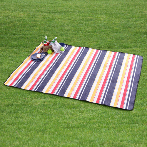 Sherwood Housewares MultiColour Stripe Picnic Rug Temple & ster