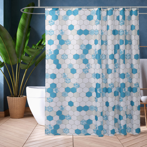 Sherwood Housewares Mozaic Single Panel Shower Curtain Temple & ster