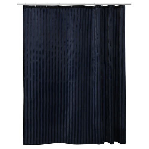 Blue Oxford Stripes Single Panel Shower Curtain