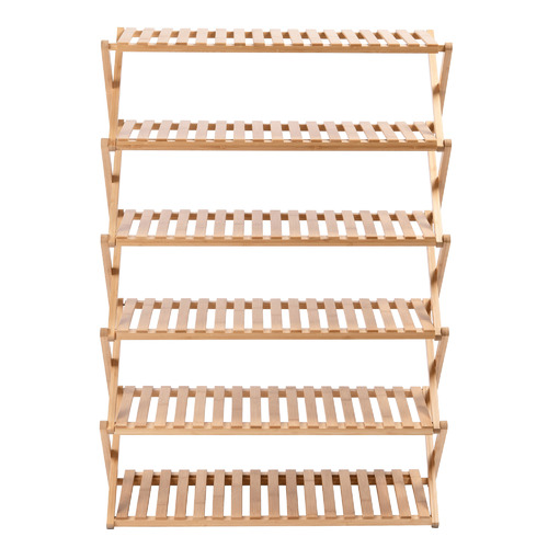 Vivonne 6 Tier Foldable Bamboo Shoe Rack