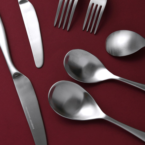56 Piece Matte Silver Nouveau Stainless Steel Cutlery Set