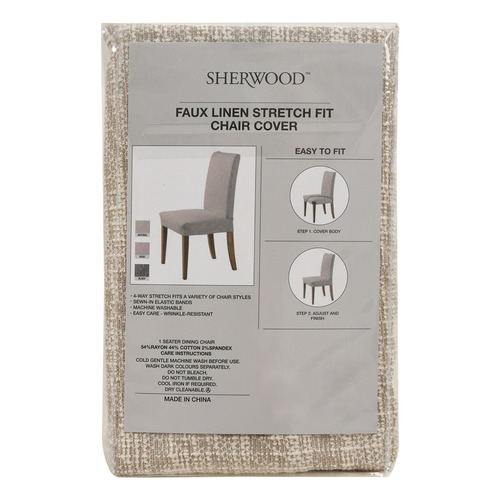 Stretch Faux Linen Dining Chair Covers