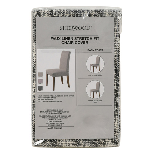 Stretch Faux Linen Dining Chair Covers