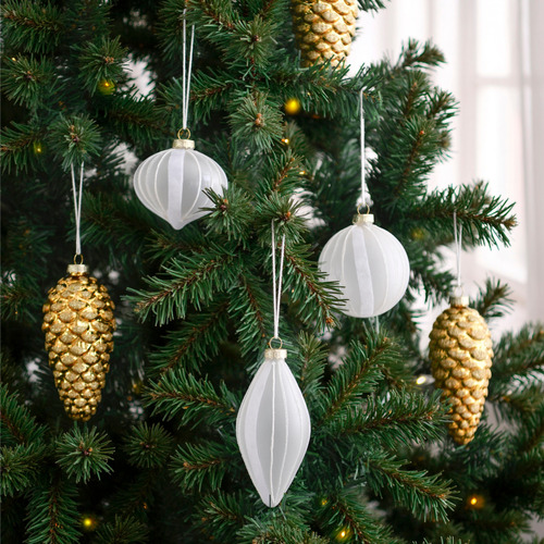 Gold Dasher Pinecone Christmas Baubles