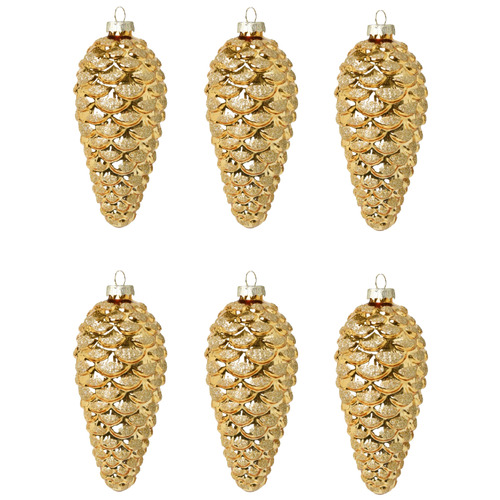 Gold Dasher Pinecone Christmas Baubles
