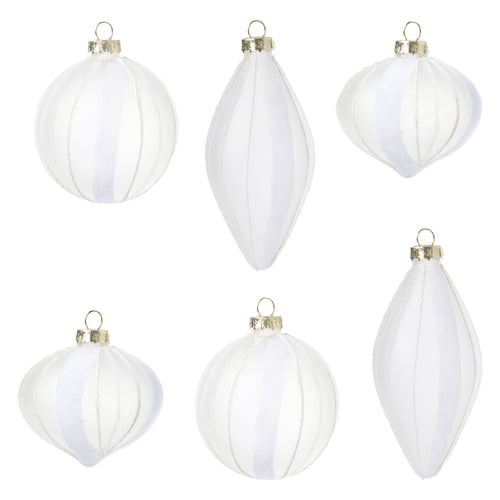 6 Piece Arthur Striped Christmas Bauble Set