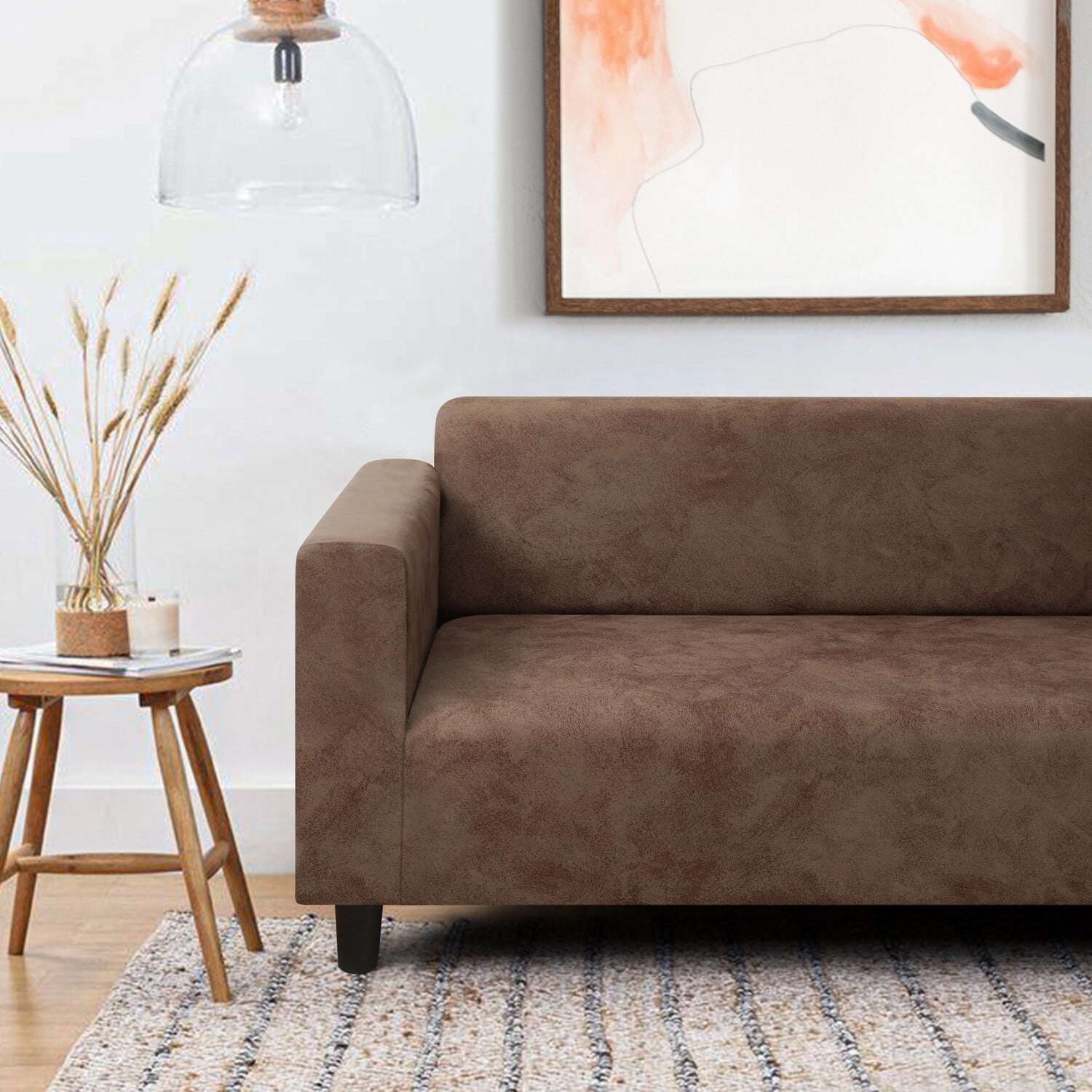 Snowflake Premium Faux Leather Sofa Cover Only