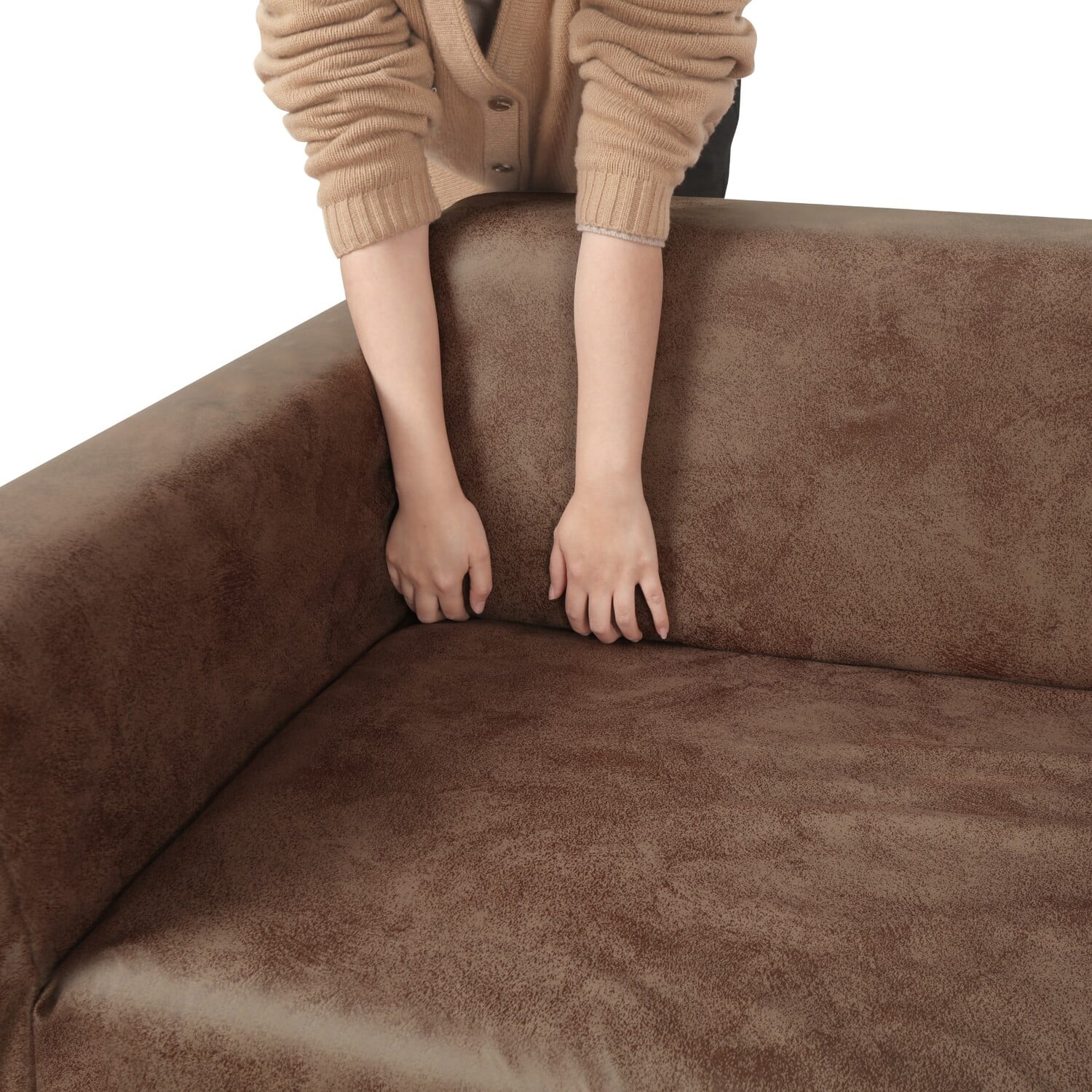 Snowflake Premium Faux Leather Sofa Cover Only
